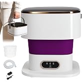 Portable Washing Machine Mini Washer for Apartments - Compact, Foldable Countertop Clothes Washer &amp; Dryer Combo, Small Lavadora Portatil, Handheld Laundry Machine (Purple)