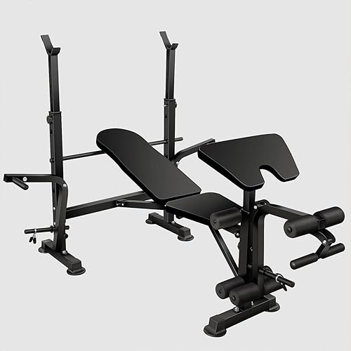 Hicient 330lbs Olympic Weight Bench Press Set with Preacher Curl