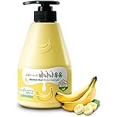 Kwailnara Banana Milk Body Wash (19.75 Fl Oz) – Korean Body Cleanser for Soft & Hydrated Skin | Milk Protein, Royal Jelly & Elasticity-Boosting Banana Extract | Paraben-Free with Gentle Bubbles