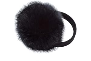 surell Rabbit Fur Women’s Earmuff with Velvet Band - Furry Ear Warmer - Thick Plush Outdoor Headwear for Cold Weather