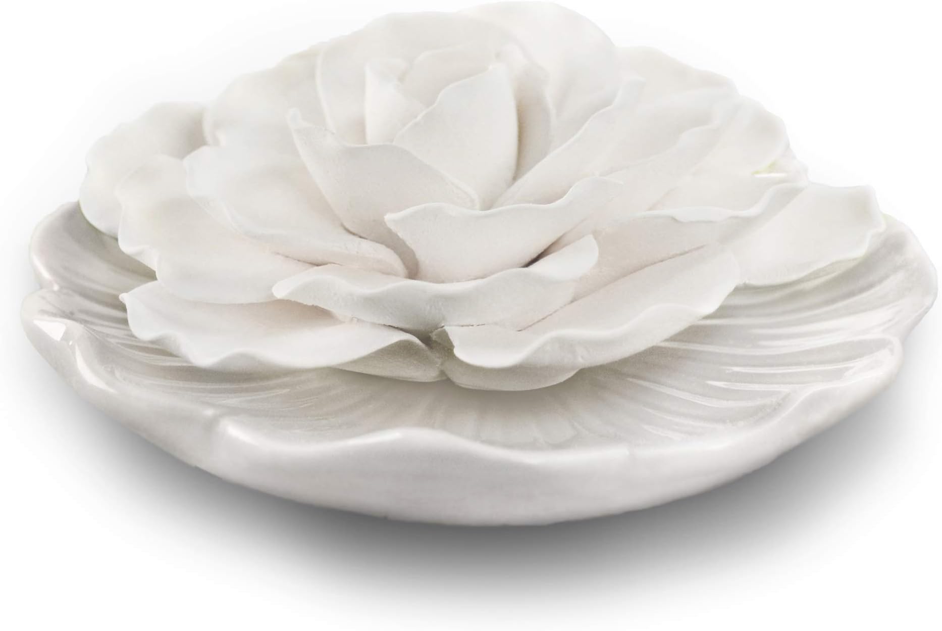 Penny & Rose Ceramic Flower Diffuser | Summertime Spirits Oil Scent | White Plate