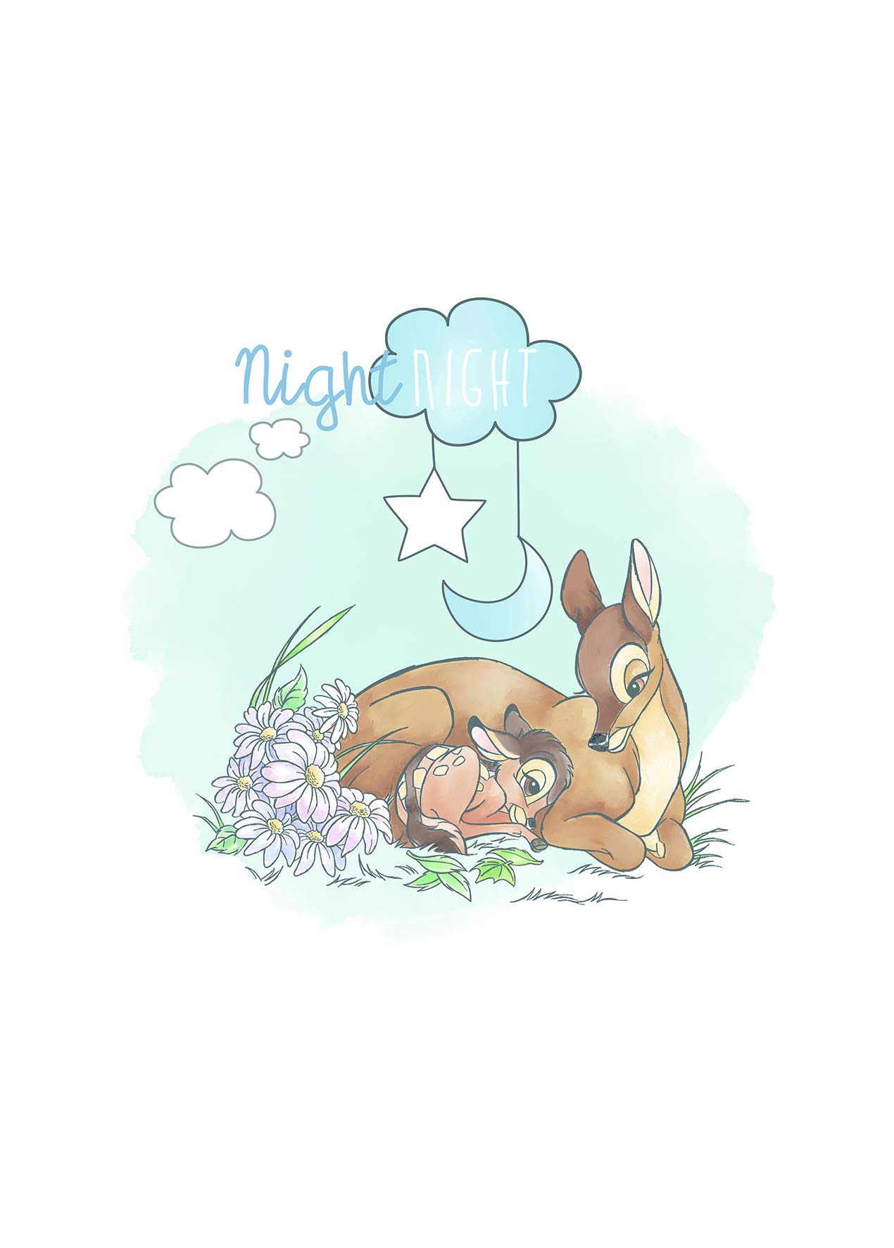 Komar Disney Wall Picture Bambi Good Night WB012 50 x 70 cm (W x H) Without Frame
