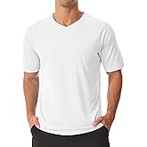 MAGCOMSEN Men's UPF 50+ Sun Protection Shirts V Neck Short Sleeve T-Shirt Quick Dry Swim UV Shirt Summer Workout Rash Guard