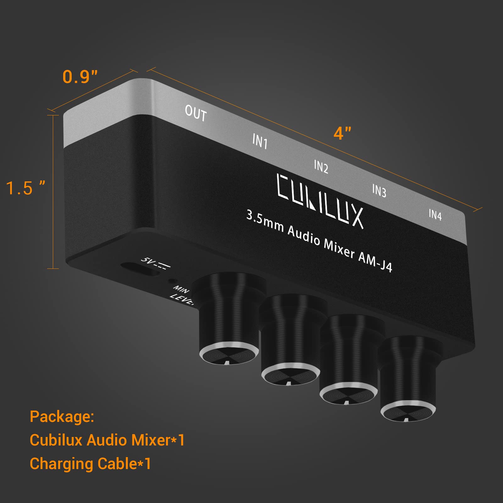 Cubilux 4-Kanaals 3.5mm Audio Mixer, Ultra-Lage-Ruis Mini Audio Mixer voor Sub-Mixing, 1/8 TS/TRS Invoer, Stereo Schakelaar Geschikt voor Gitaren, Bas, Toetsenborden Cubilux 4-Kanaals 3.5mm Audio Mixer, Ultra-Lage-Ruis Mini Audio Mixer voor Sub-Mixing, 1/8 TS/TRS Invoer, Stereo Schakelaar Geschikt voor Gitaren, Bas, Toetsenborden