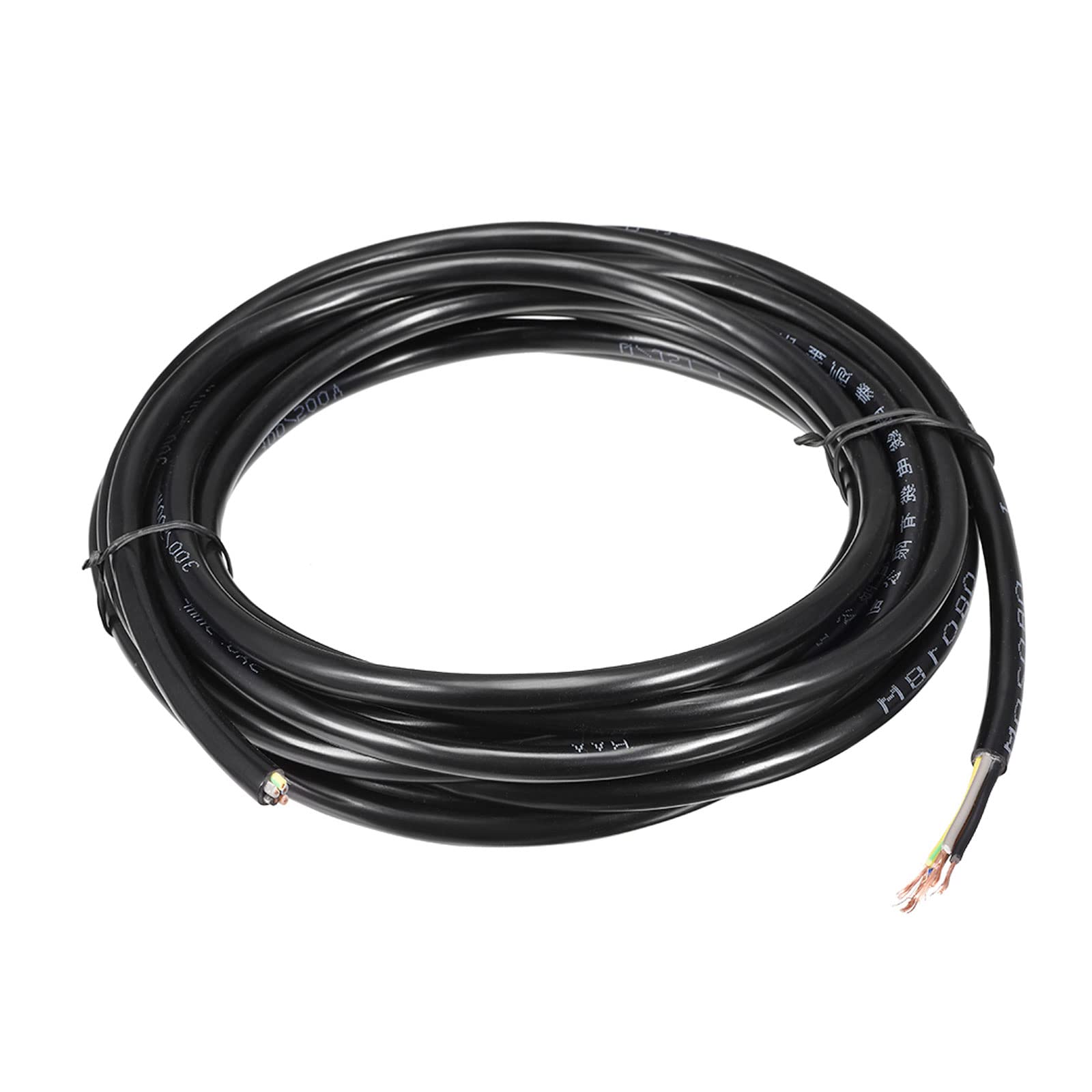 Rebower RVV Wire Cable 5 Conductor PVC Coated Copper, [for Car Solar RV Inverter] - 20AWG / 16.4Ft / 0.5x5 / Black