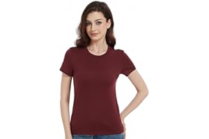 ARVYSIM MERIGREENY Women's 100% Merino Wool T Shirts, Lightweight Base Layer, Anti-Odor Athletic Casual Tops for Running Hiking Gym