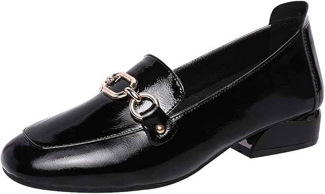 chunky patent loafers