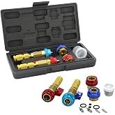 R134A R1234YF Air Condithoning Valve Core Remover Tool, High Low Pressure Valve Core Repair Tool Kit for Automotive Air Condition System, AC Valve Core Removal Tool for Standard JRA and Schrader Valve