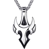 Mens Stainless Steel Spear Pendant Necklace Arrow Tauren Pendant with 24 Inches Link Chain