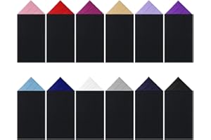 XUHAL 12 Pcs Pocket Squares for Men Polyester Pre Folded Suit Pocket Handkerchief on Card Masculine Suit Accessories Men (Classic Style)