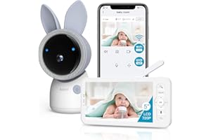 ARENTI Upgraded Smart Baby Monitor,4MP 5" HD 2.4G&5G WiFi Baby Monitor with Camera and Audio,Infrared Night Vision,Night Light, 2-Way Audio,Cry&Motion Detection,Temperature Sensor,App Control