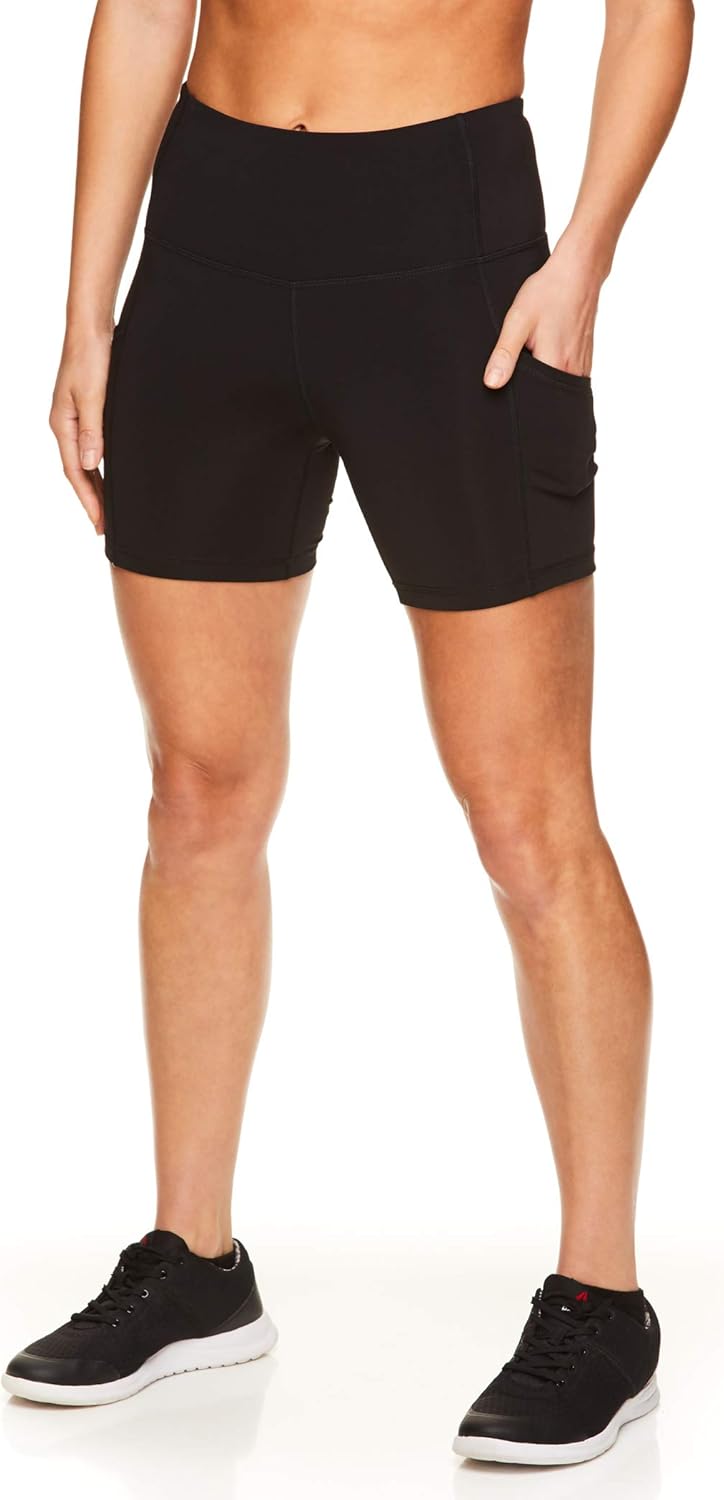 Reebok Women's Compression Running Shorts - High Waisted Performance Workout Short : Clothing