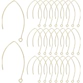 UNICRAFTALE About 40Pcs 18K Gold Plated Earring Hooks U Shape Earring Hooks Ear Wire Fish Hooks Golden Dangle Earring Earring Hooks Accessories for DIY Earring Jewelry Making Findings