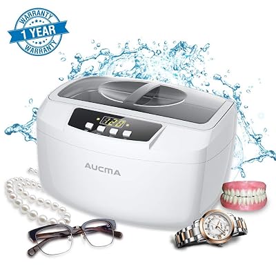 Aucma Ultrasonic Cleaner Professional Industrial 180 Watts 2.5L Heated Ultrasonic Cleaners with Digital Timer for Jewelry Eyeglasses Lenses Necklaces