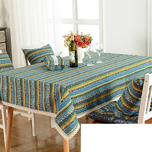 GXX Bohemian folk style tablecloth/European garden tablecloth fabric/ cotton Eastern Mediterranean table cloth/ table cloth-E 140x140cm(55x55inch)