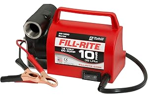 Fill-Rite FR1612 12V 10 GPM Portable Fuel Transfer Pump for Diesel and Antifreeze with Power Cord, Red