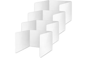 CLUEWR 4 Pack Classroom Privacy Shields for Student Desks, Plastic Privacy Boards Privacy Folders Table Privacy Panel Chalkboard Test Dividers Study Carrel Screen Partition for School Home Class (White)
