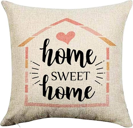 Amazon Co Jp 柔らかいクッションカバー 45 45センチ 一枚 おしゃれ ひんやり 手書きの単語ホームスイートホームベクトルイラスト 飾り用 背当てクッション クッションカバーふわふわ ホーム キッチン