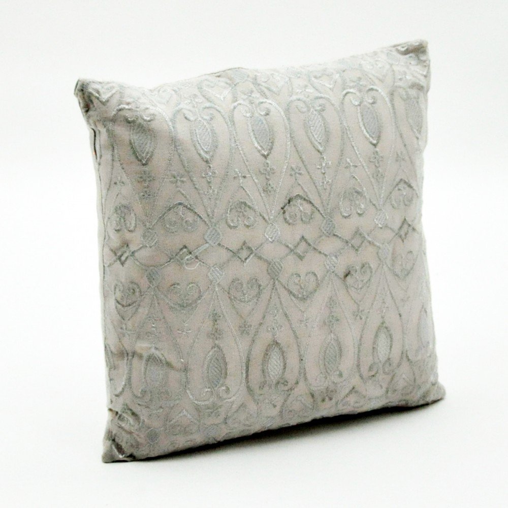 M S L Green Heart Design Square Cushion