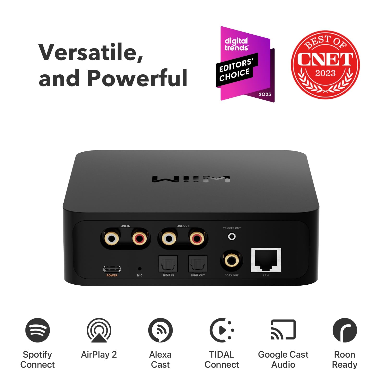 WiiM Pro AirPlay 2 Receiver, Google Cast Audio, WiFi Multiroom Streamer, Compatible with Alexa, Siri and Google Assistant, Stream Hi-Res Audio from Spotify, Amazon Music, Tidal and More