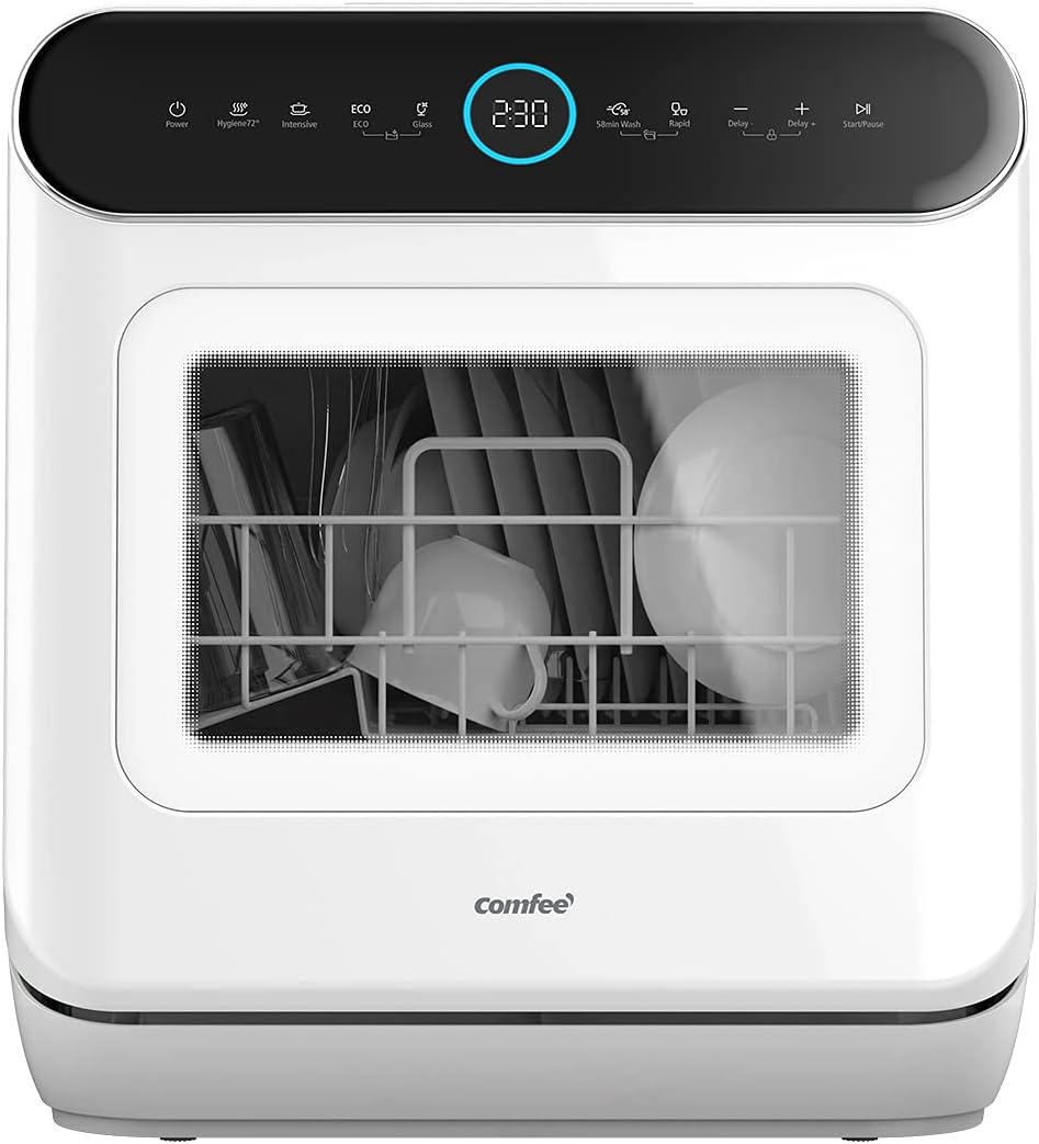 COMFEE' Mini Plus Dishwasher TD305W Compact Table Top Dishwasher with