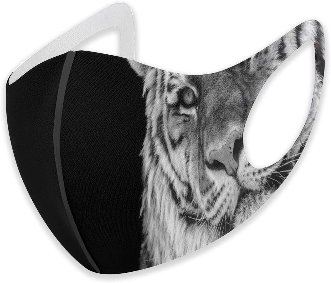 Comfortable Windproof mask,Close-up Photo Of A Wild Feline Beast With An Intense Gaze Strength Of A Hunter,Fashion Facial decorations for Adult M