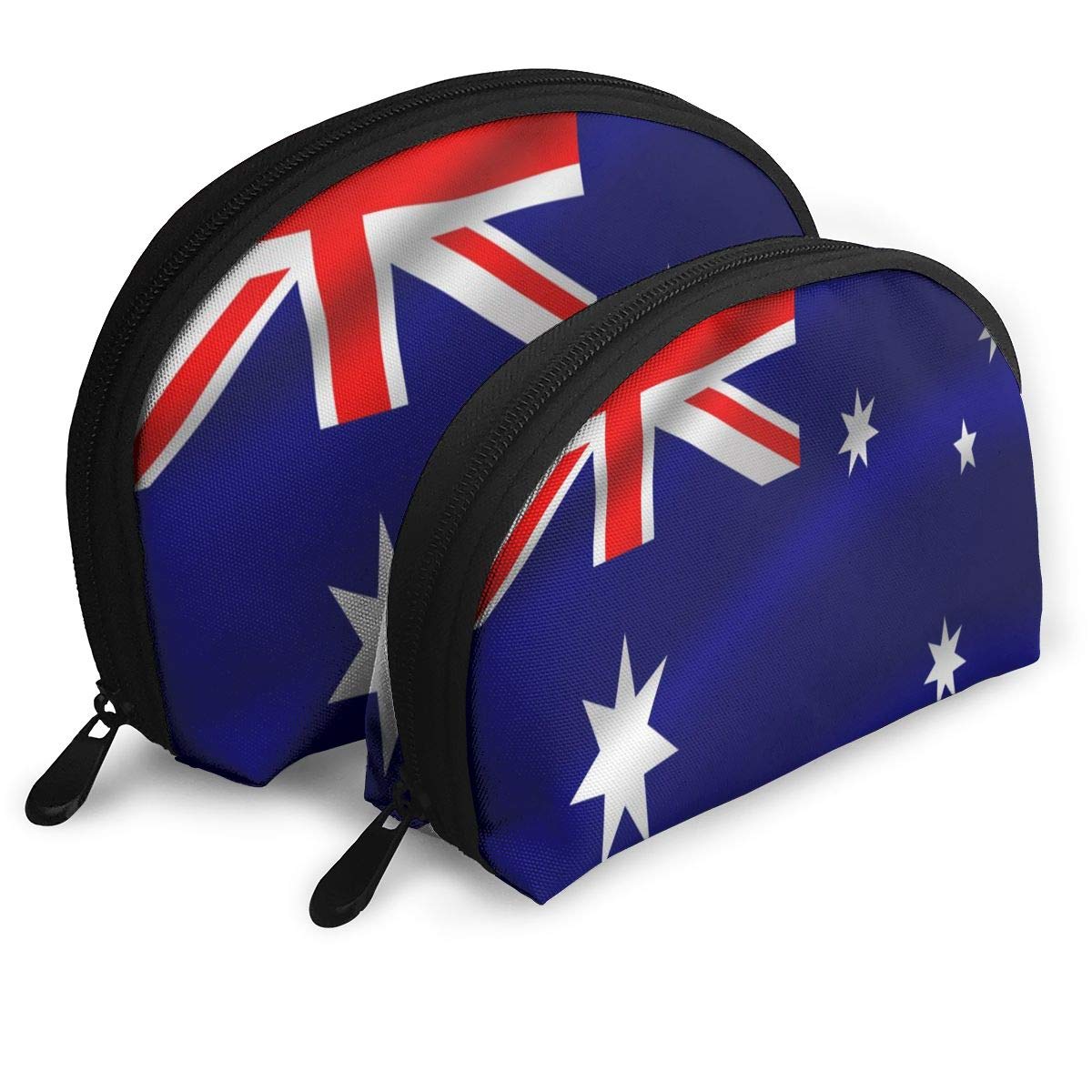 Portable Shell Clutch Pouch Australia Waving Flag Beauty Makeup Case Cosmetic Organizer Set of 2 for Women