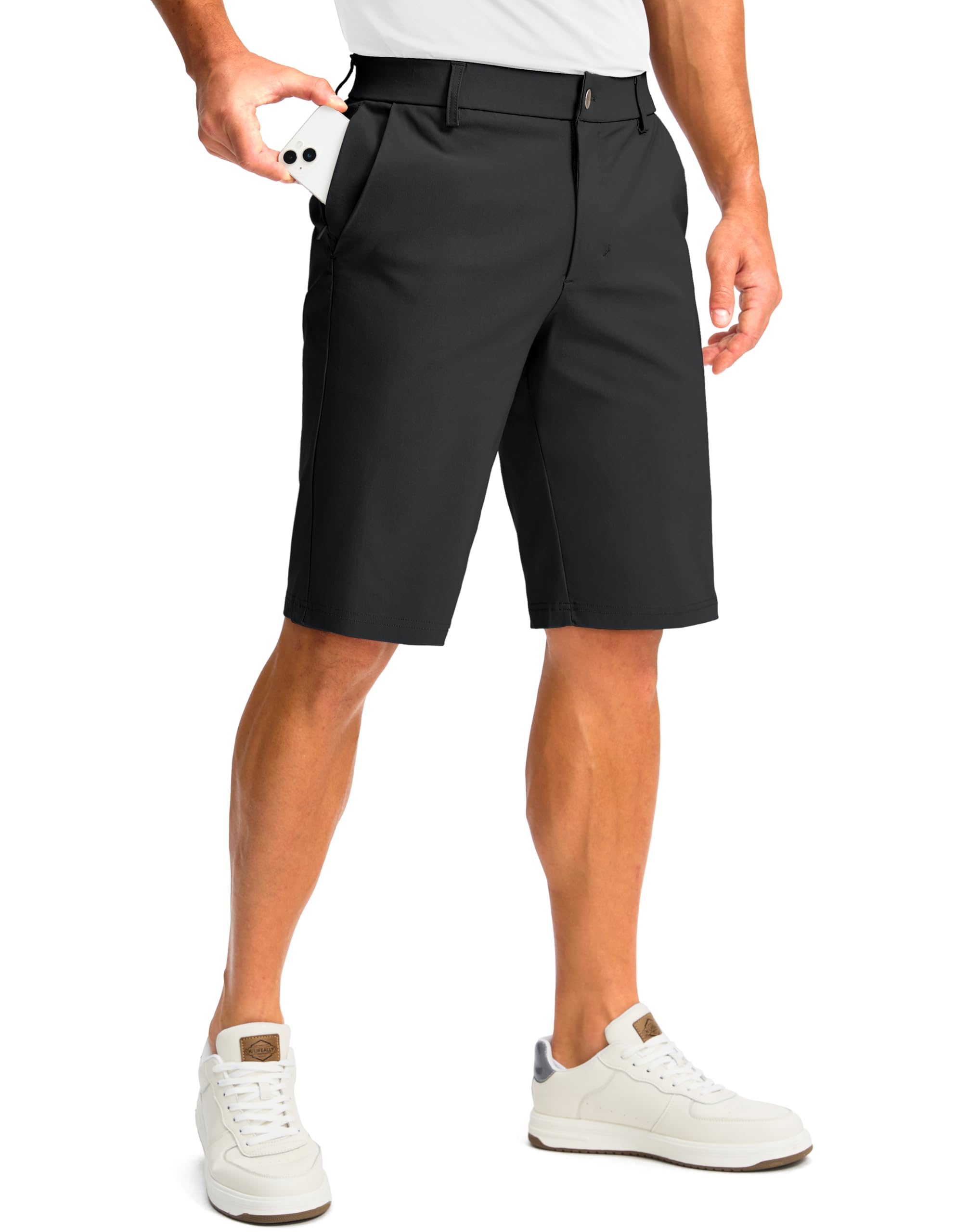 Photo 1 of **NEEDS TO BE CLEANED** Men's Golf Shorts with 5 Pockets 11" Inseam Stretch Quick Dry Casual Work Dress Shorts for Men(Black,40)