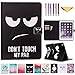 MonsDirect Case for iPad 9.7 Inch 2017 2018/iPad Air 1/2, PU Leather Case Card Slots Wallet Cover with Stand for iPad 9.7 Inch 2017 2018 & iPad Air 2 & Air 1, Don't Touch My Pad