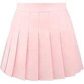 Joyingtwo Pleated Skirt for Women Skater Skirt with Shorts Elastic Waist Plus Size Tennis Skirts