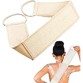 haikuluo Natural Loofah Back Scrubber for Shower,Back exfoliator for Shower, luffa Exfoliating Bath Strap, loofah Back Scrubber for Women and Men