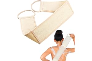 haikuluo Natural Loofah Back Scrubber for Shower,Back exfoliator for Shower, luffa Exfoliating Bath Strap, loofah Back Scrubber for Women and Men