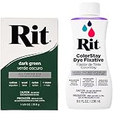 All Purpose Concentrated Rit Dye Powder Multi-Packs for Clothing, D&eacute;cor, and Crafts &ndash; Dark Green with ColorStay Fixative