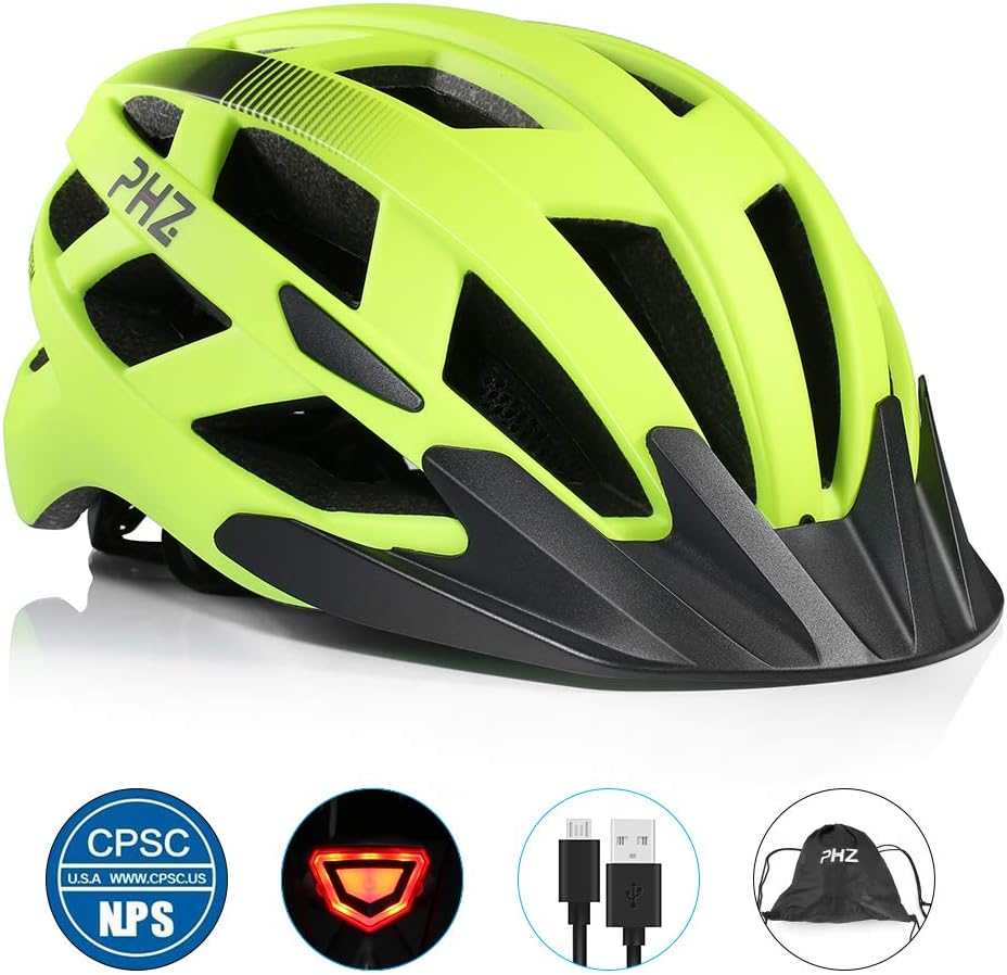 PHZING Bicycle Helmet CE Certified Adjustable Adult Helmet with Detachable Visor for Bicycle Road Bike Cycle BMX Riding