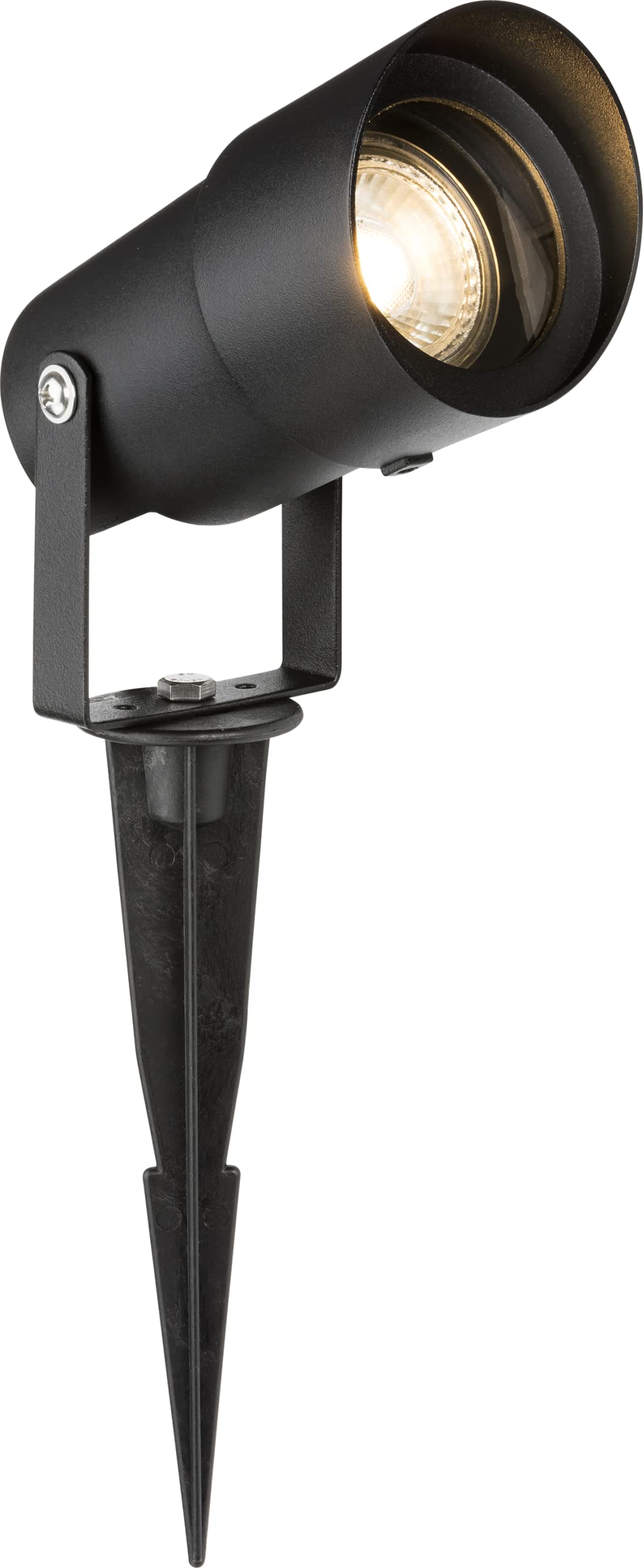 Knightsbridge Round Exterior Decorative GU10 Garden Spike Light, Black