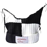 Cat Ear Beanie Cat Ear Hat Y2k Hat for Women Men Unisex Knit Beanies Soft Slouchy Warm Crochet Cap