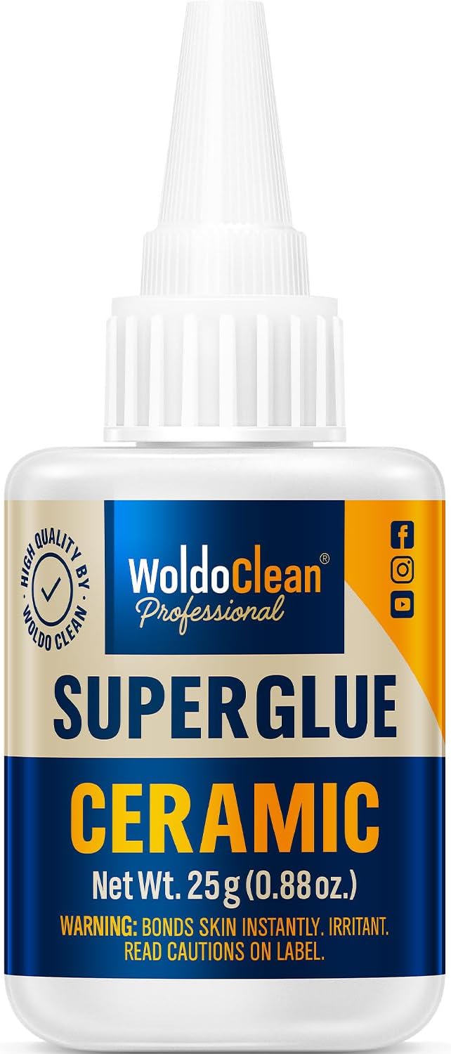 WoldoClean Porcelain Ceramic Super Glue 25g Dishwasher Food Safe Mugs Vases