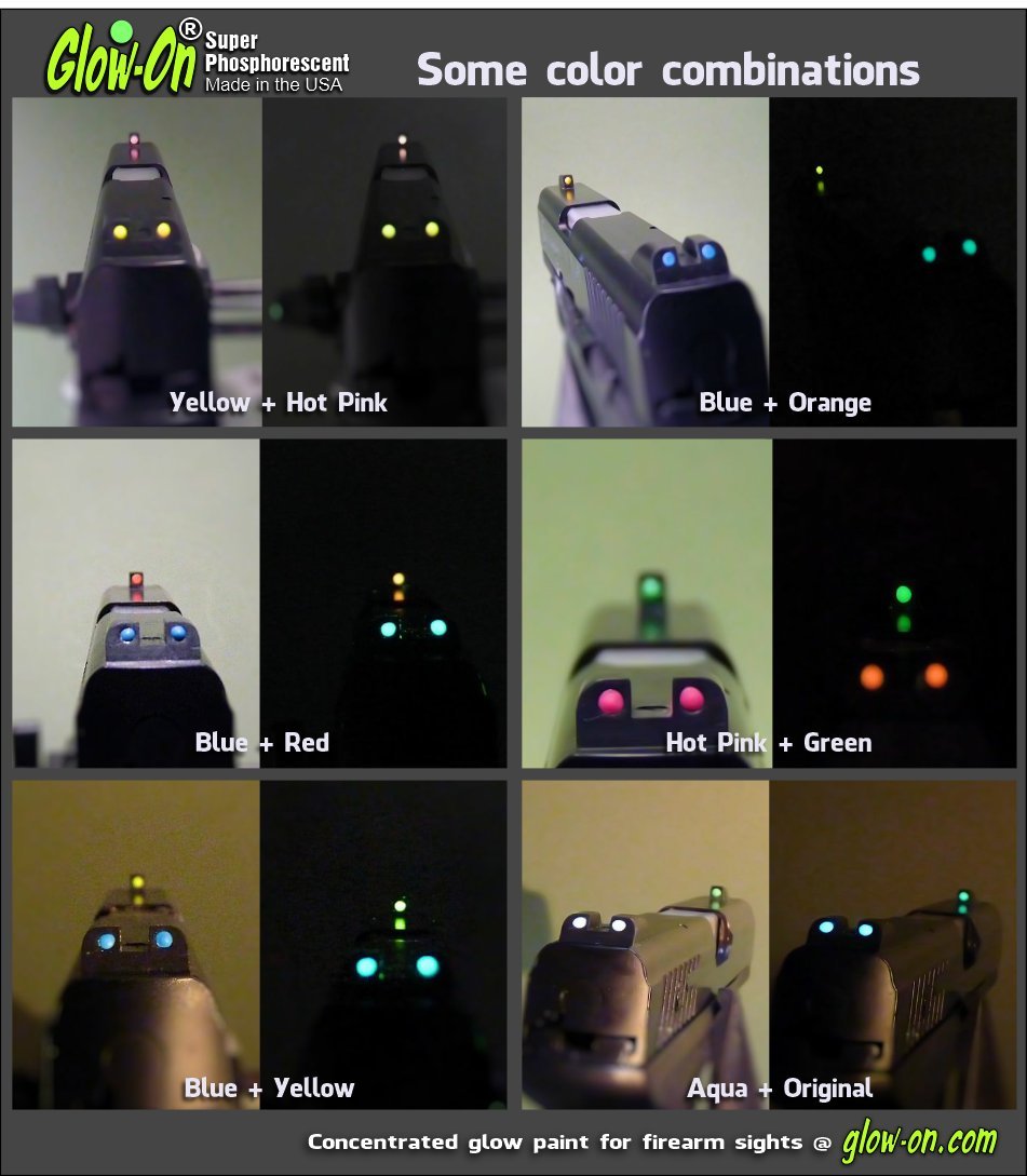 GlowON Original Color Super Phosphorescent Gun Night Sights Paint
