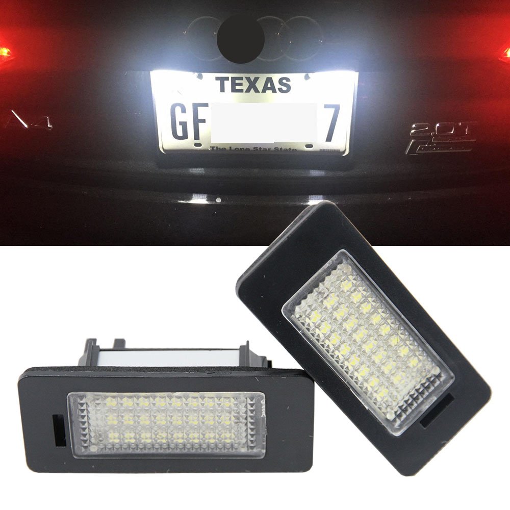 Led License Plate Light 18leds White Rear Number Plate Lamp Assembly Direct Replacement For A