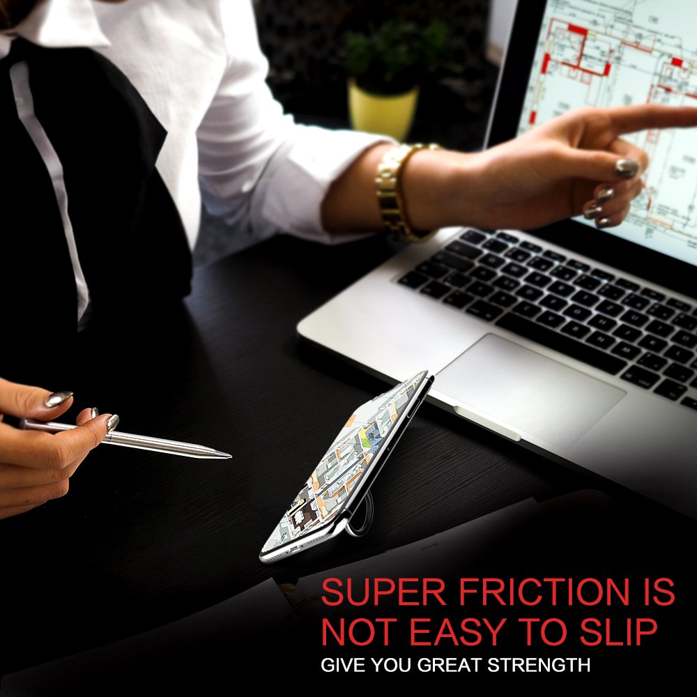 Magnetic Car Mount Holder With Cell Phone Ring Stand, Universal Car Air Vent Mount Stands Work With Phone Ring Grip Holder For Hands Free Fit for All Phones Cars (1Car Mount+1Ring Holder=Perfect Set)