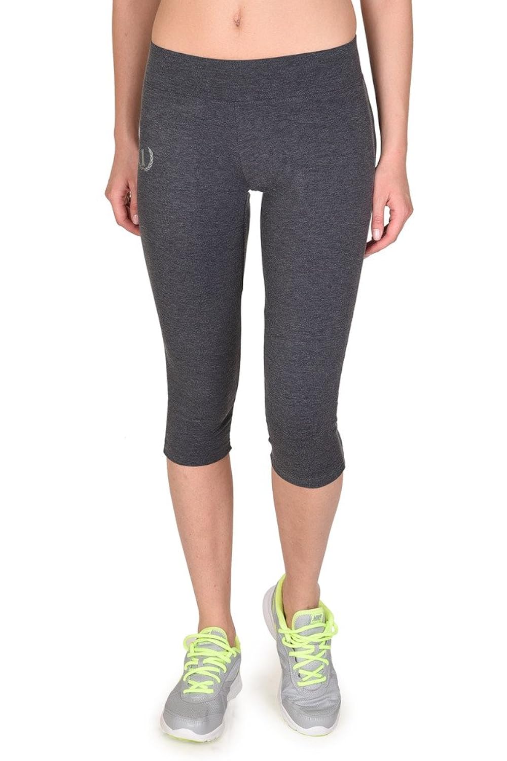 onesport women's cotton spandex jersey anthra capris(onsp35at-p)