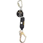 Guardian 10901 Halo Web Self Retracting Lifeline (SRL) | 11 ft | Includes Carabiner | Swivel Top | Steel Rebar Hook | ANSI and OSHA Compliant