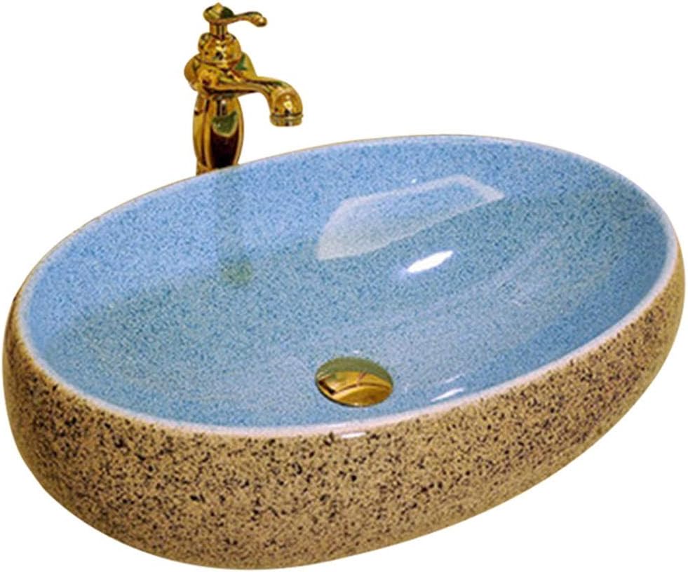 Bathroom Sinks Household Washbasin Oval Above Counter Basin Hotel Cleaning Pool Vessel Sinks (Color : A.Sink1, Size : 604015cm)