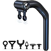 LC-HZLJ Dual-Head Massage Gun with Extension Handle, 3-in-1 Detachable Handheld Percussion Muscle Massager for Back Neck Shoulder Body Deep Tissue Pain Relief - 6 Speeds Levels (Black)