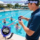 PULIVIA Digital Stopwatch Timer with Clock Calendar Alarm Blue view 6