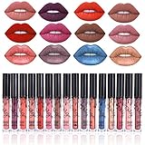 SHERUI 16pcs Madly MATTE Lipstick Lipgloss Bold Vivid Color Matte Lipgloss
