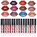 16 Colors Set Waterproof Liquid Makeup Lip Pencil Matte Lipstick Lip Gloss Super Long Lasting (16 Pcs)