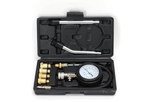 ZEAJSRU 8PCS Cylinder Compression Tester Kit, 0-300PSI Engine Compression Gauge Tool with 4 Adapters & Extension Hose for Car Motorcycle Snowmobile(Black)