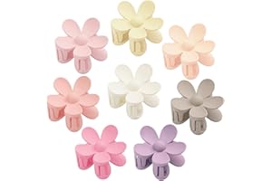 AOENJIE Flower Hair Clips 8PCS, Hair Claw Clips for Women Thick Thin Hair, Flower Claw Clips Matte Non Slip Strong Hold Hair Clips for Women Girls, Large Cute Claw Clips Big Hair Jaw Clips 8 Colors
