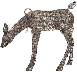 Home Accents Holiday 3.5 ft Meadow Frost Animated LED Brown Doe